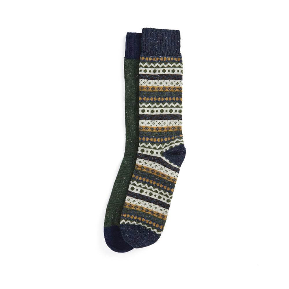 Barbour Set of 2 Fairisle Mens Socks